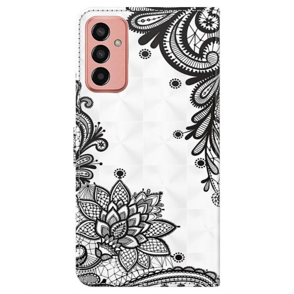 Folio-hoesje voor Samsung Galaxy M13 Kant Met Riem