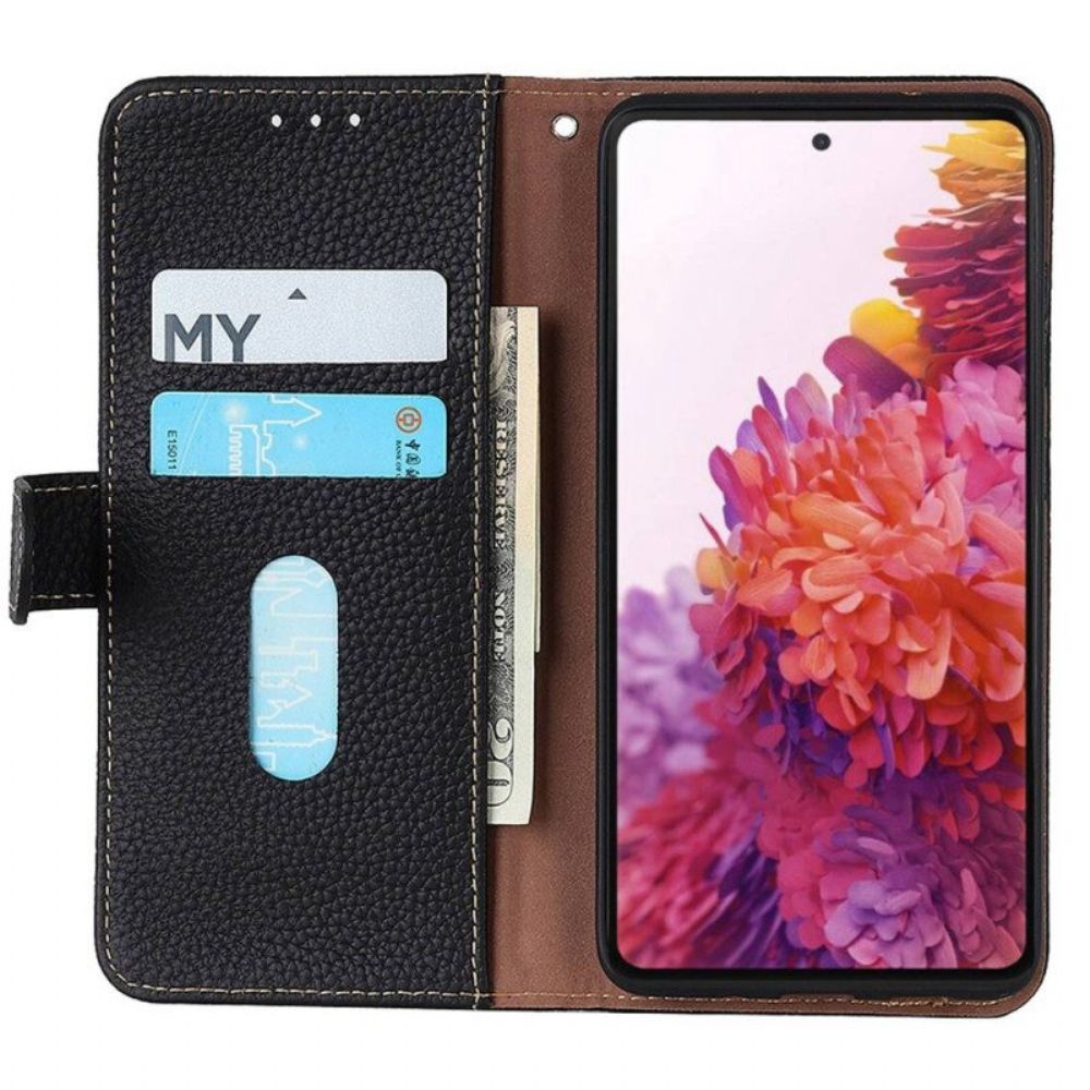 Folio-hoesje voor Samsung Galaxy M13 Khazneh Lychee Leer