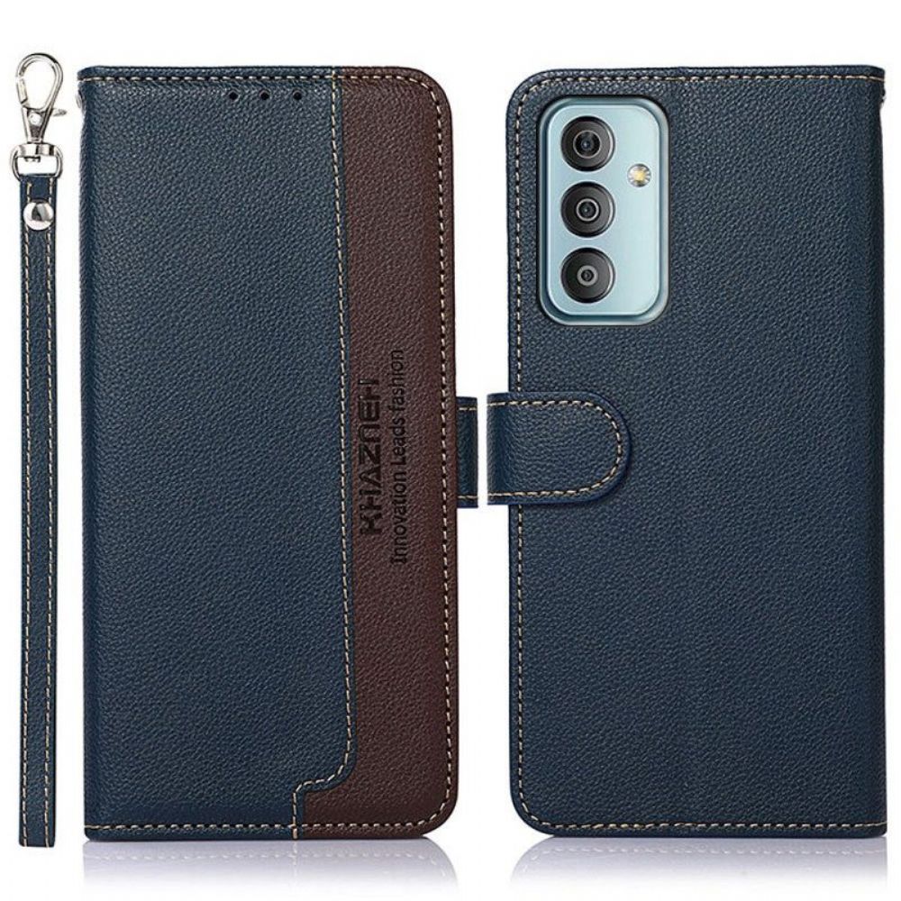 Folio-hoesje voor Samsung Galaxy M13 Lychee-stijl Rfid Khazneh