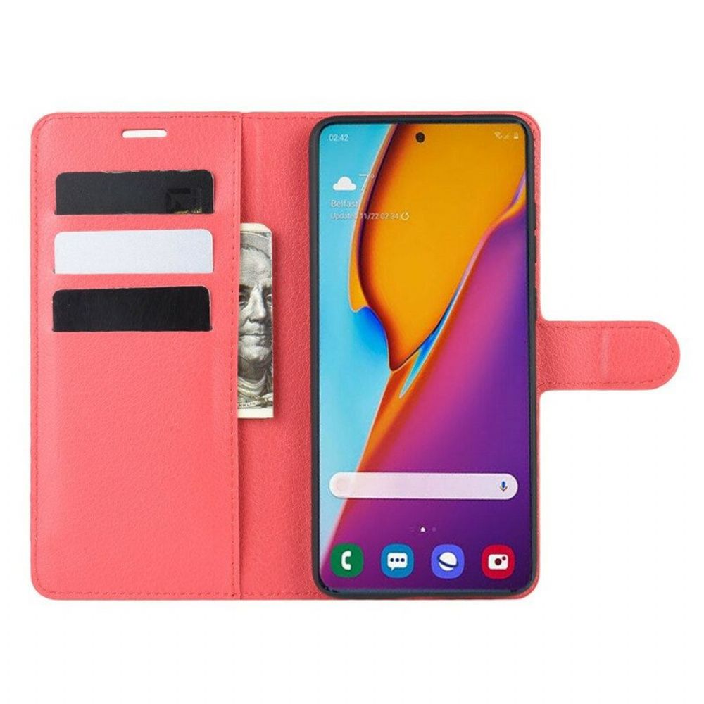 Folio-hoesje voor Samsung Galaxy S20 Plus / S20 Plus 5G Klassiek Lychee Kunstleer