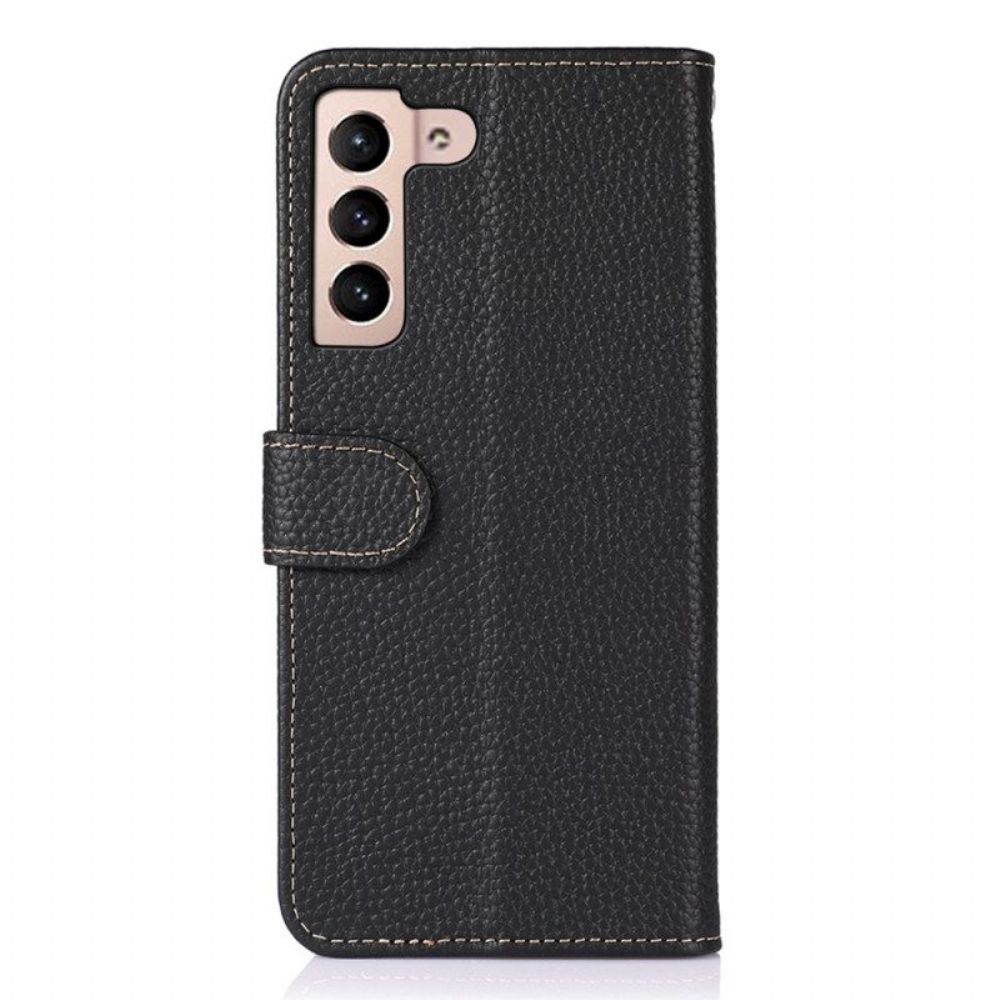 Folio-hoesje voor Samsung Galaxy S23 5G Khazneh Lychee Leer