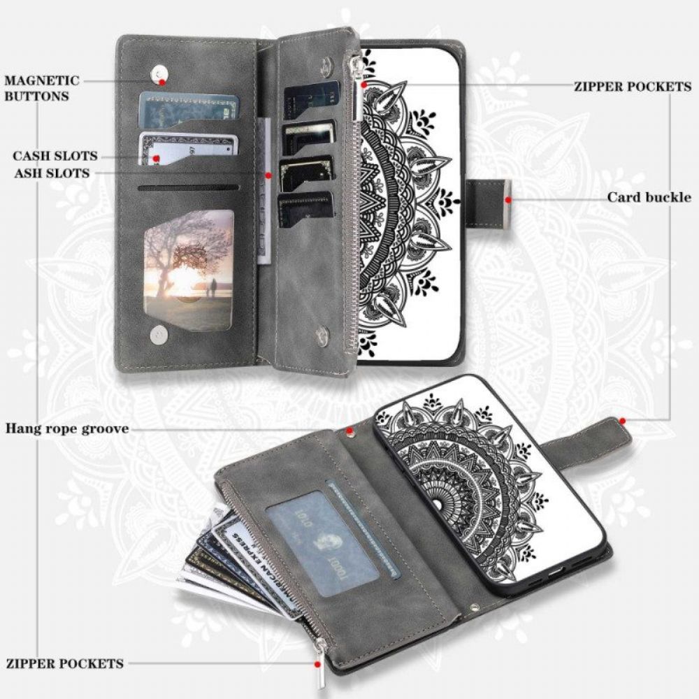 Folio-hoesje voor Samsung Galaxy S23 5G Multifunctionele Mandala