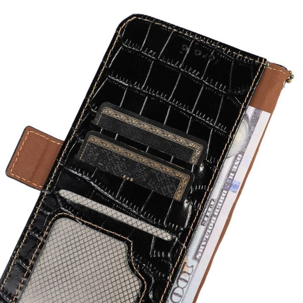 Folio-hoesje voor Samsung Galaxy S23 5G Rfid In Krokodilstijl