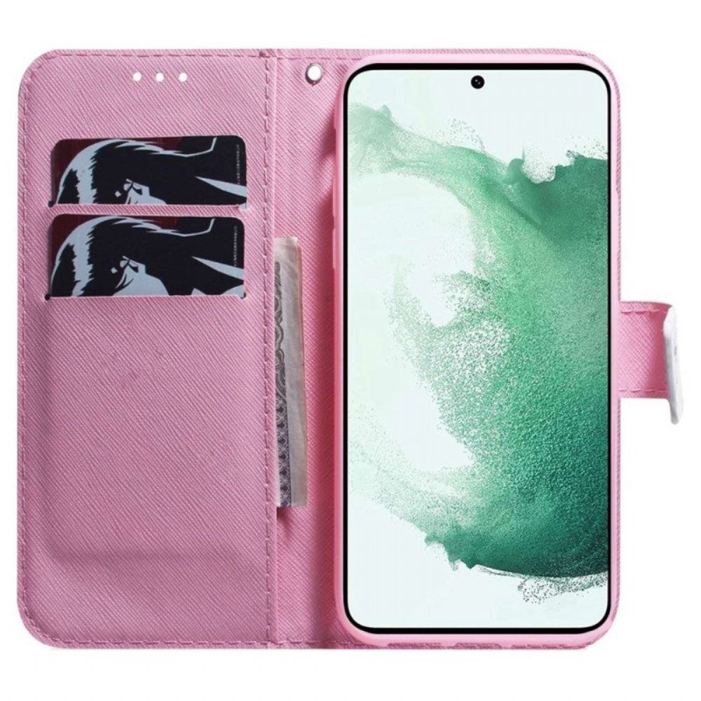 Folio-hoesje voor Samsung Galaxy S23 5G Roze Bloem