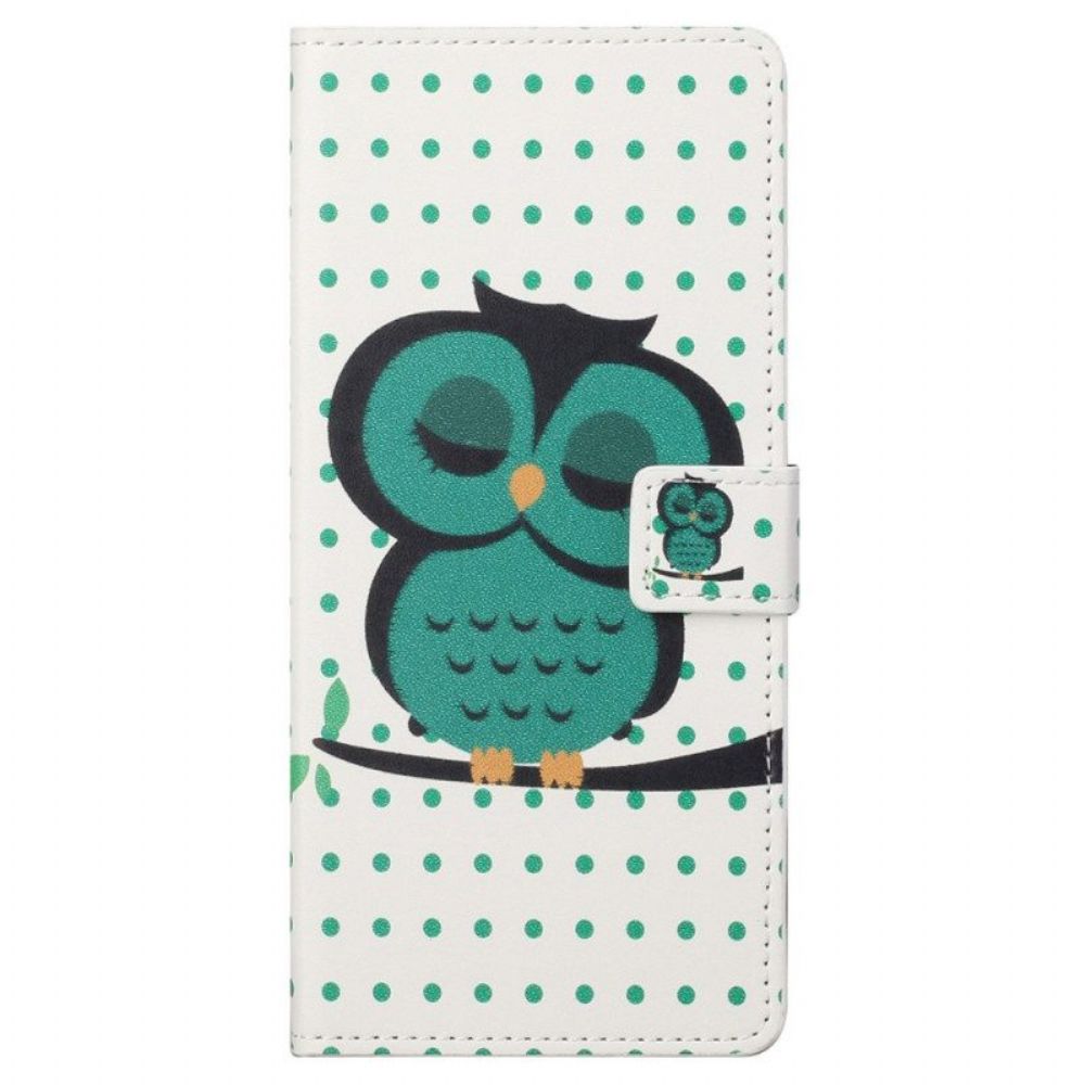 Folio-hoesje voor Samsung Galaxy S23 5G Slapende Uil