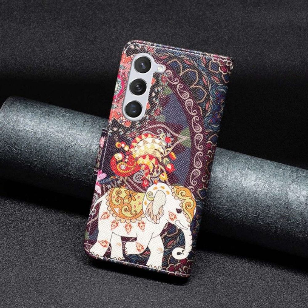 Folio-hoesje voor Samsung Galaxy S23 5G Stammen Olifant