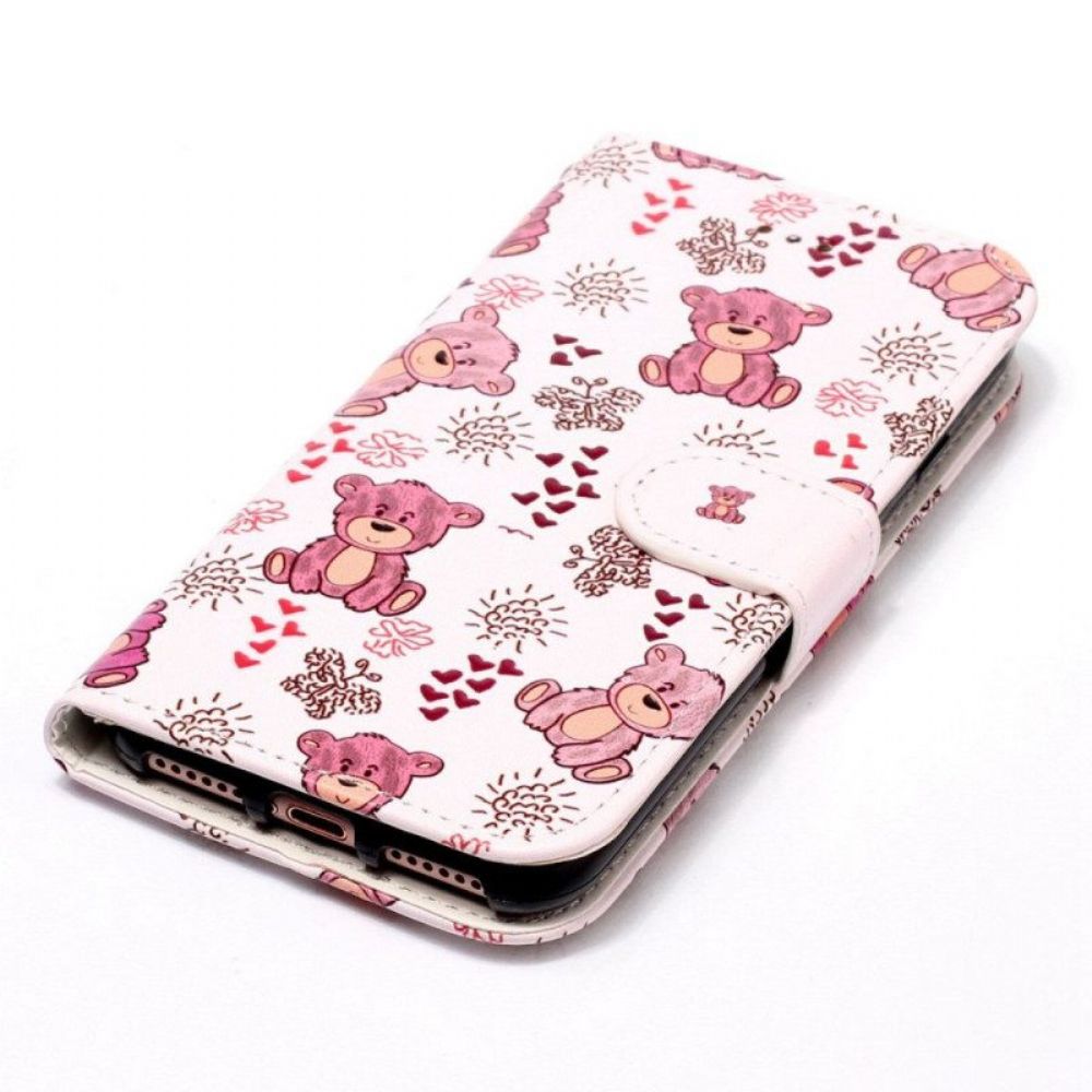 Folio-hoesje voor Samsung Galaxy S23 Plus 5G Met Ketting Teddyberen