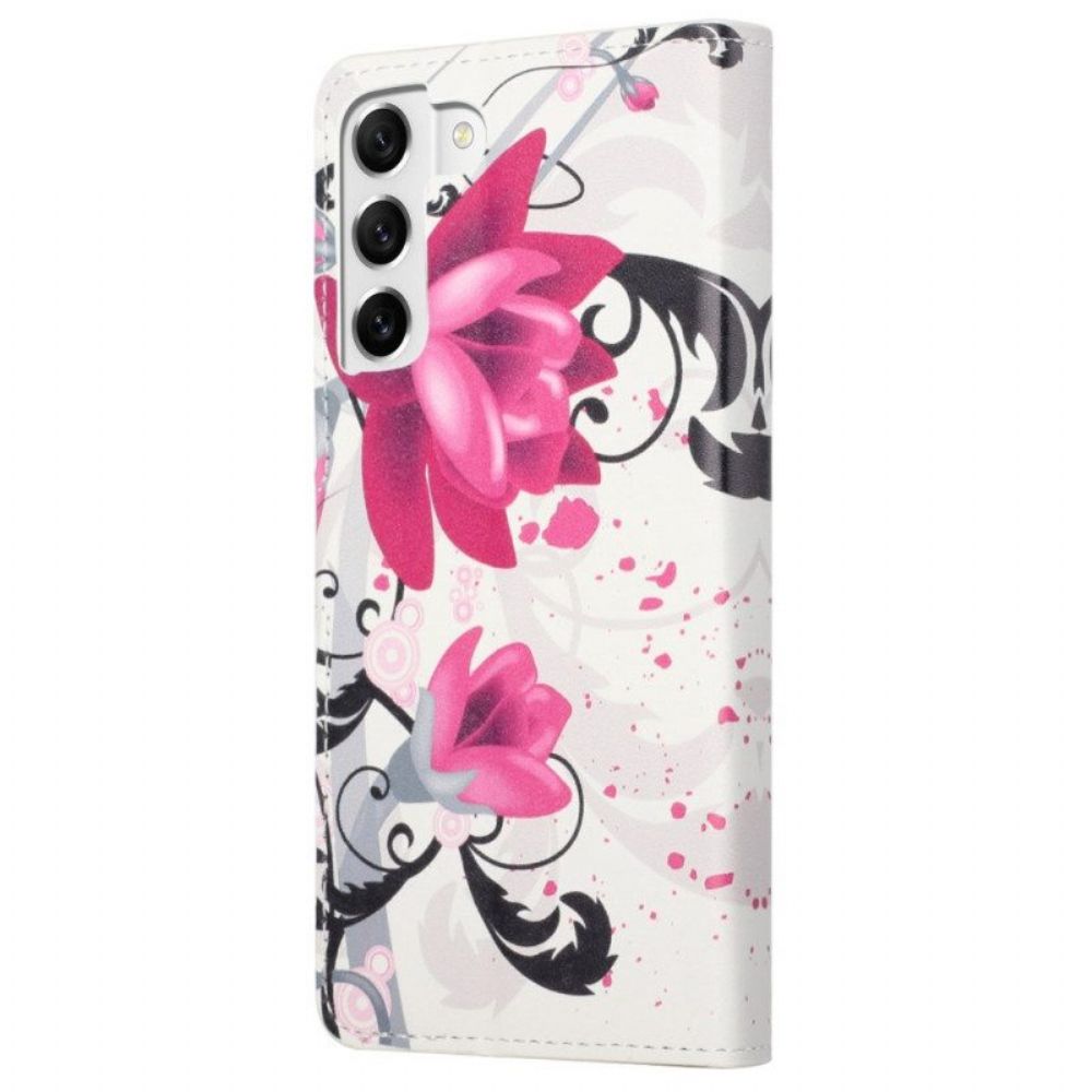 Folio-hoesje voor Samsung Galaxy S23 Plus 5G Tropische Bloemen