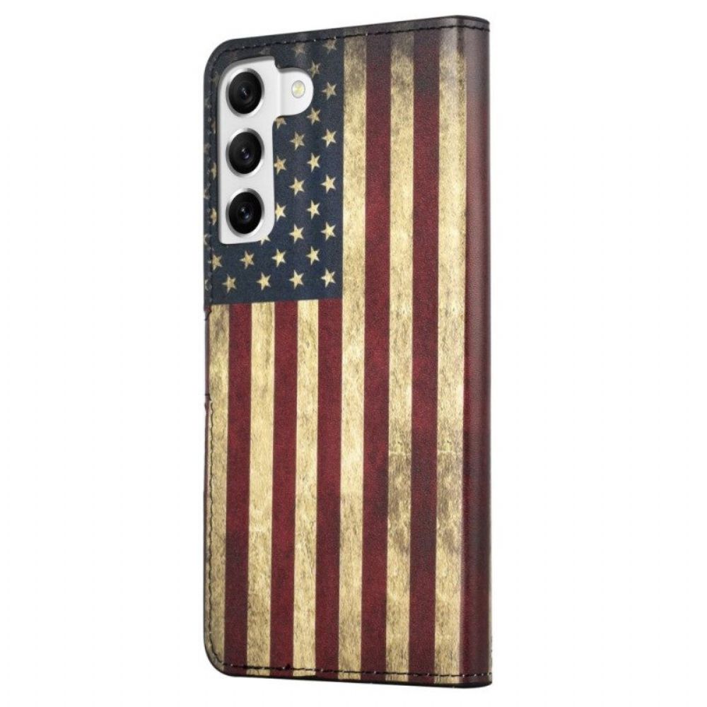 Folio-hoesje voor Samsung Galaxy S23 Plus 5G Vintage Amerikaanse Vlag