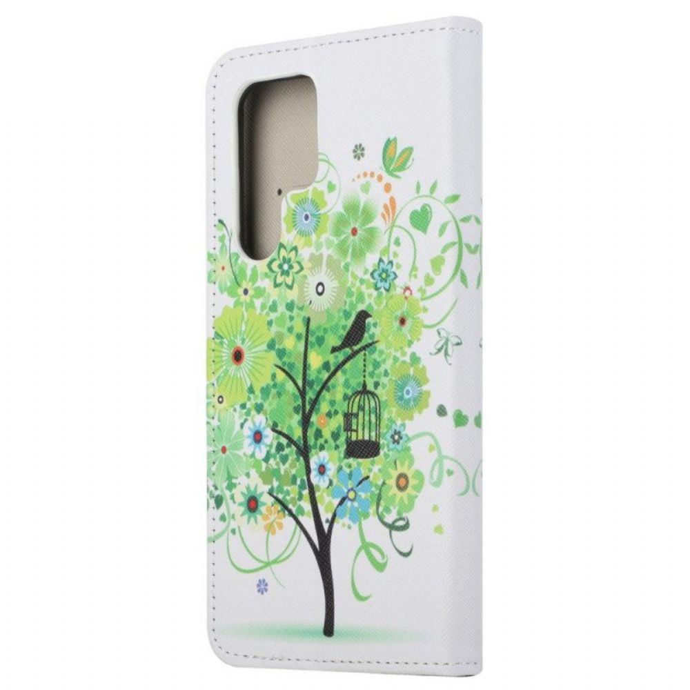 Folio-hoesje voor Samsung Galaxy S23 Ultra 5G Boom Met Groen Blad