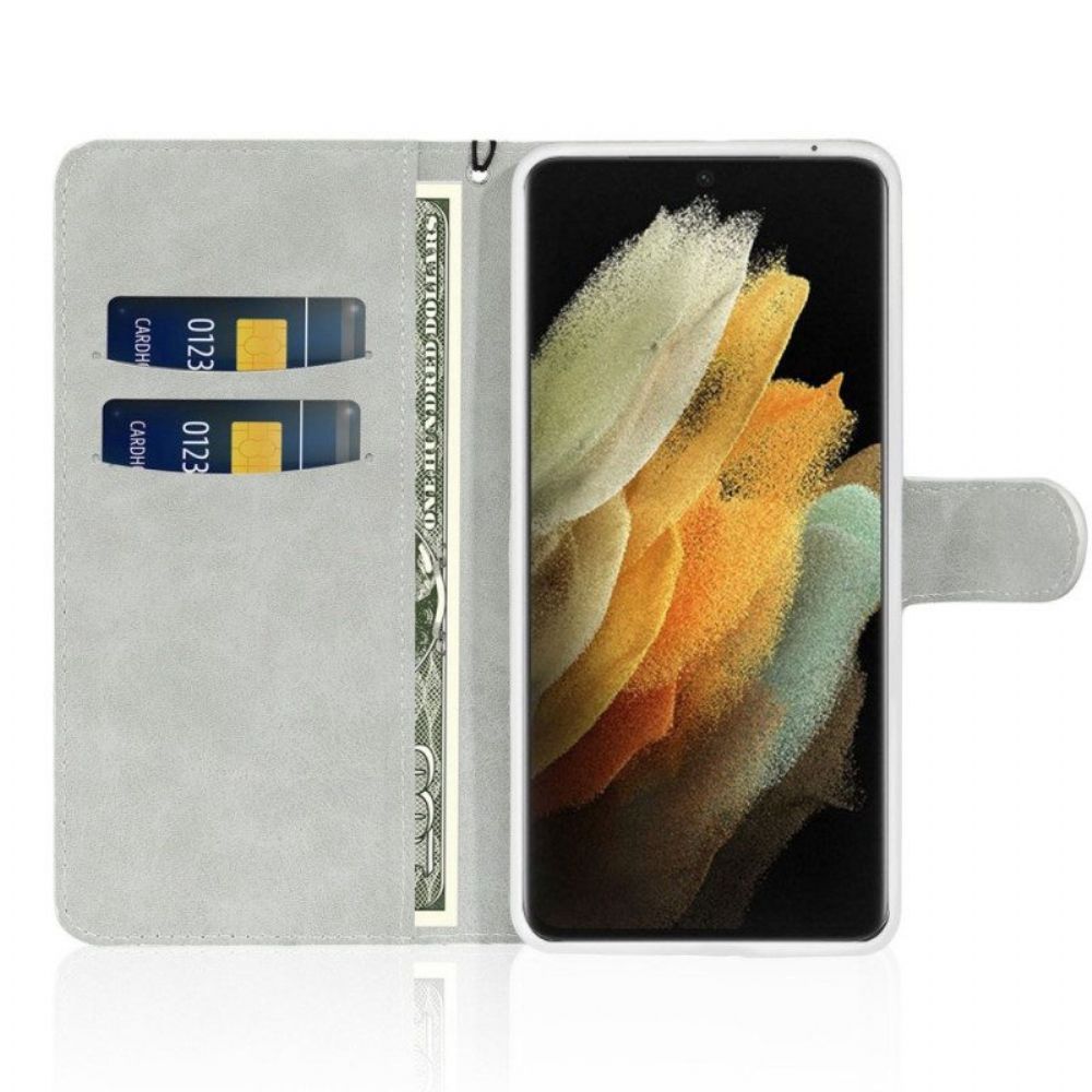 Folio-hoesje voor Samsung Galaxy S23 Ultra 5G Met Ketting Pailletten Met Bandjes