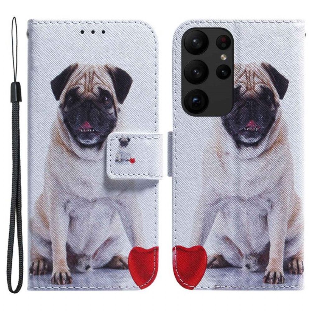 Folio-hoesje voor Samsung Galaxy S23 Ultra 5G Mops Hond