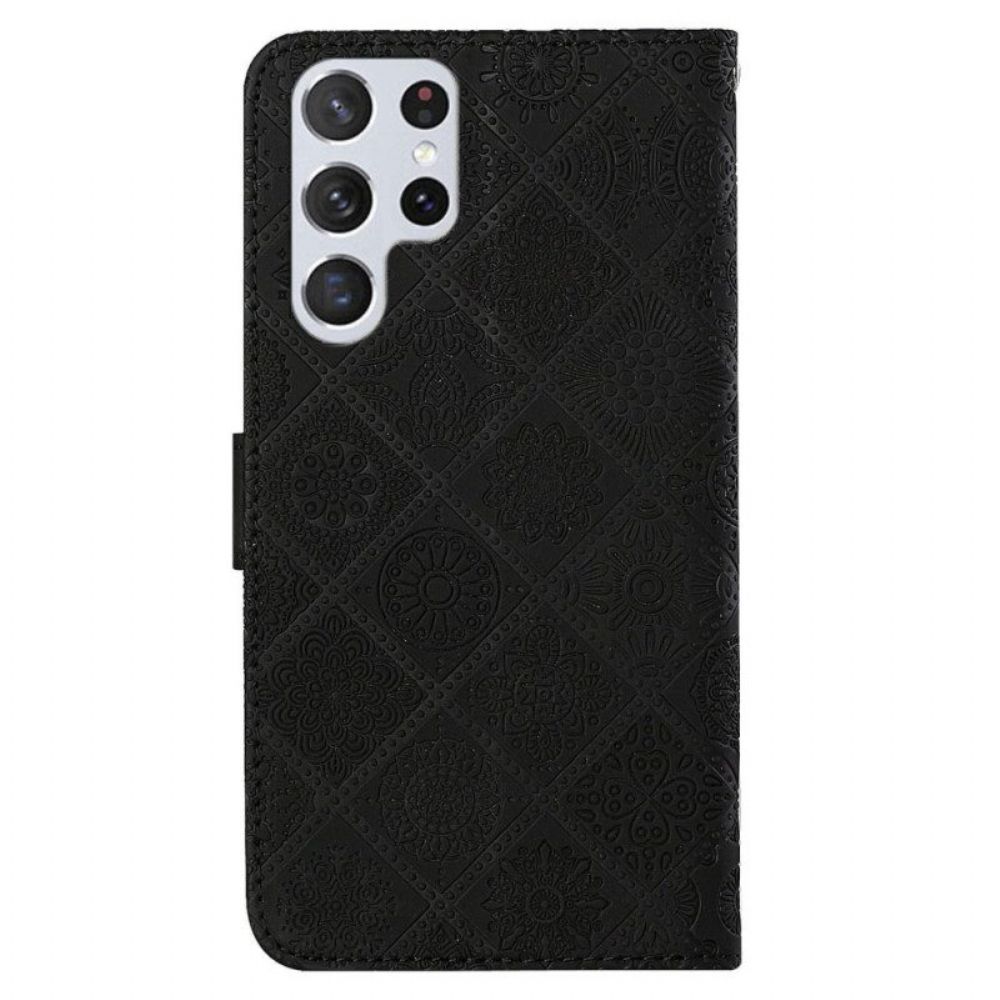 Folio-hoesje voor Samsung Galaxy S23 Ultra 5G Tapijt Patroon