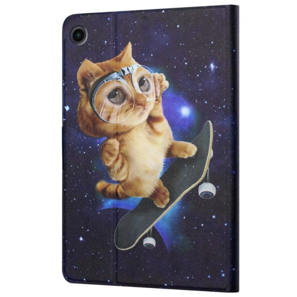 Folio-hoesje voor Samsung Galaxy Tab A8 (2021) Kat Skateboarden