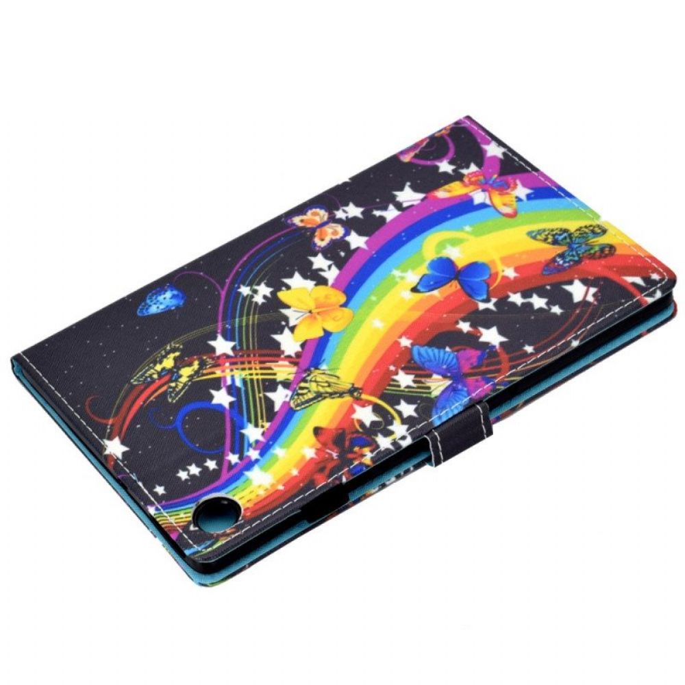 Folio-hoesje voor Samsung Galaxy Tab A8 (2021) Regenboog Vlinders