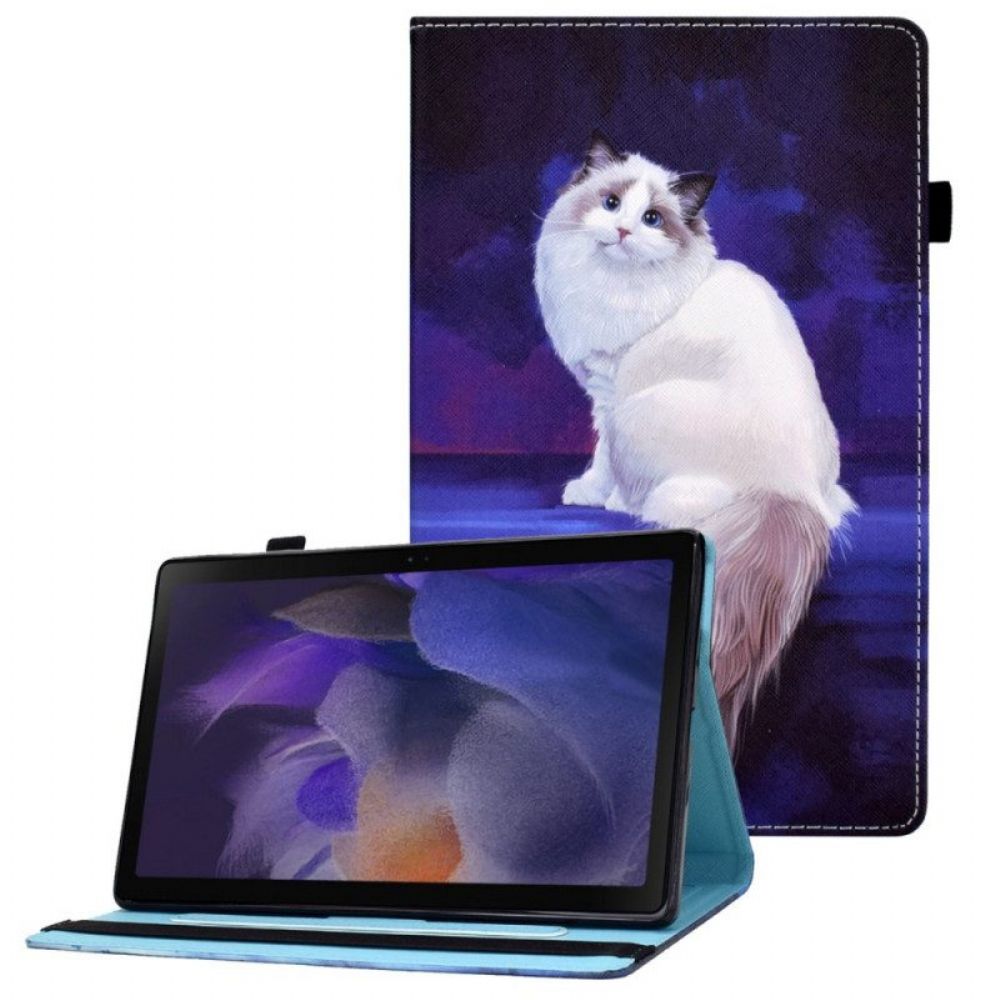 Folio-hoesje voor Samsung Galaxy Tab A8 (2021) Witte Kat