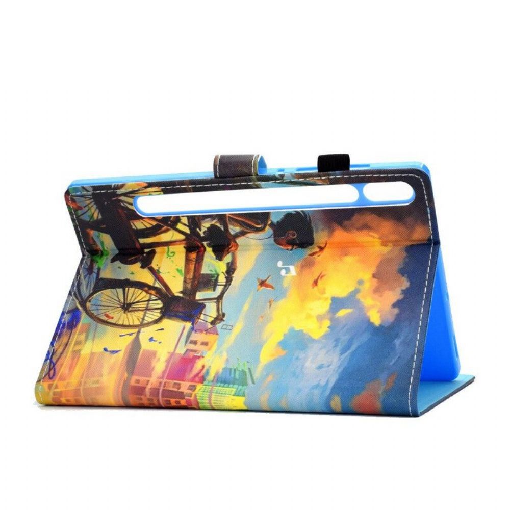 Folio-hoesje voor Samsung Galaxy Tab S8 / Tab S7 Fiets Kunst