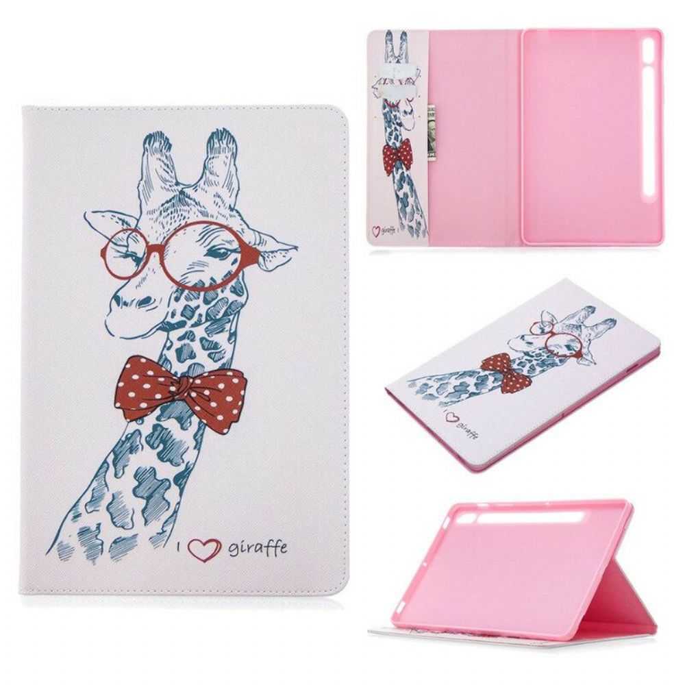 Folio-hoesje voor Samsung Galaxy Tab S8 / Tab S7 Patroon Met Giraffenprint