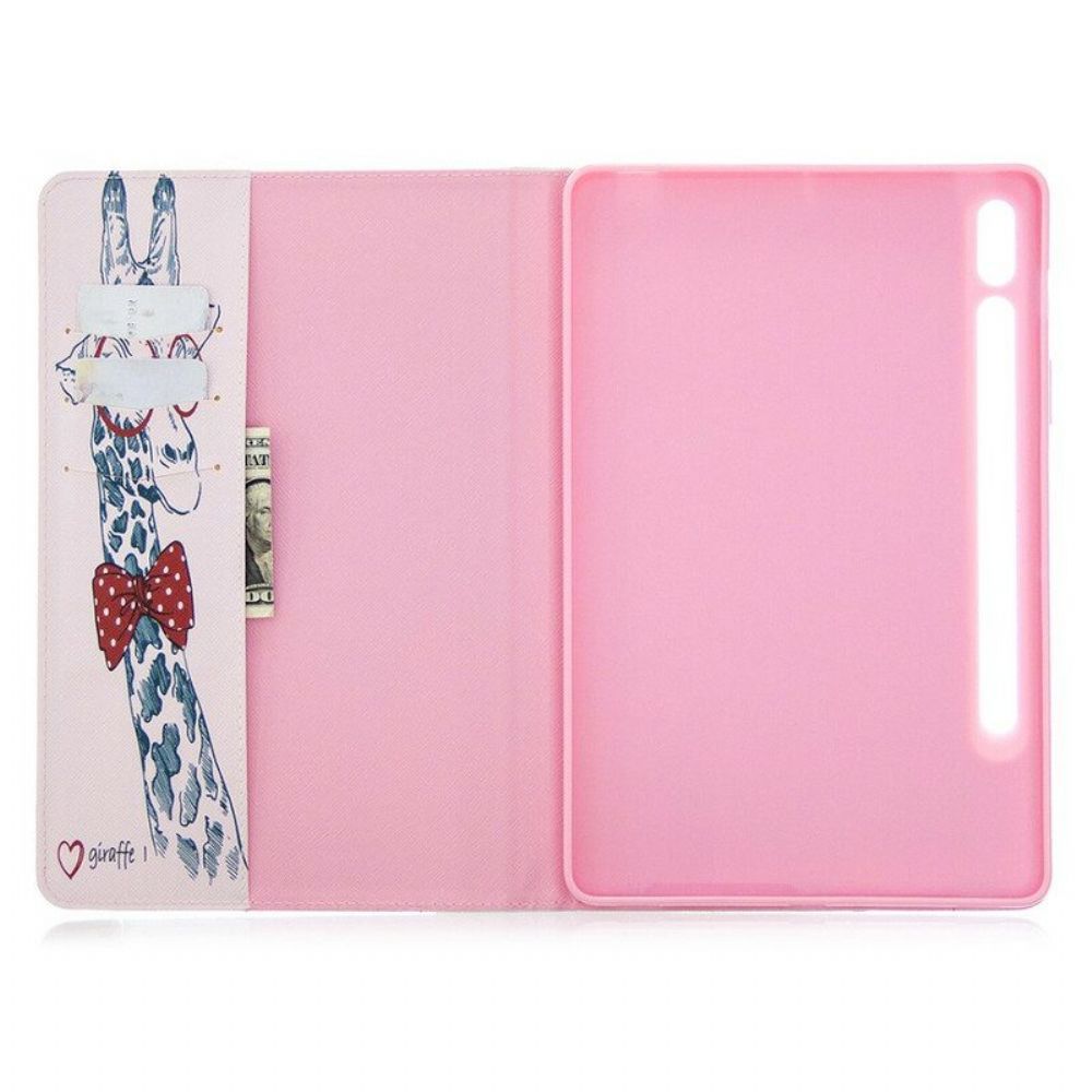 Folio-hoesje voor Samsung Galaxy Tab S8 / Tab S7 Patroon Met Giraffenprint