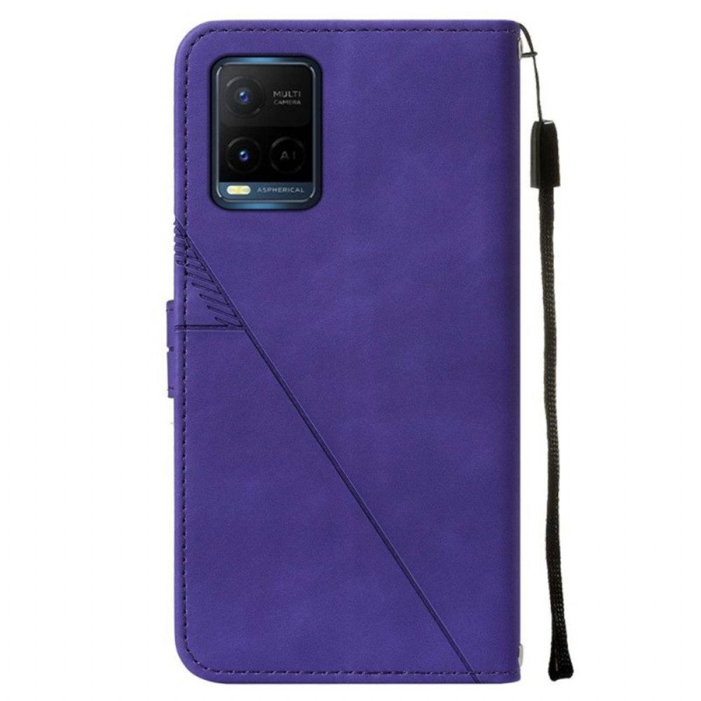 Folio-hoesje voor Vivo Y21s Piramide Leereffect