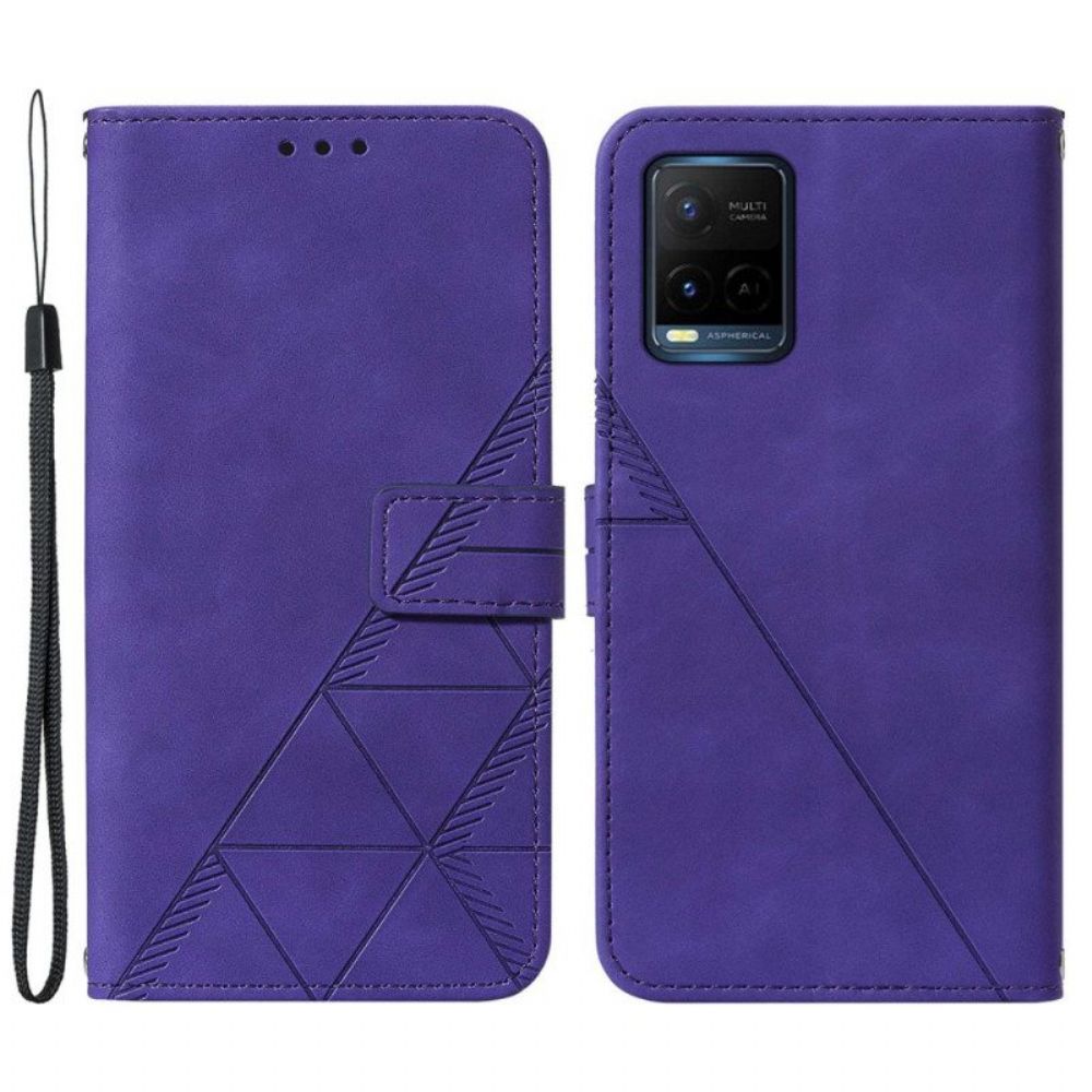 Folio-hoesje voor Vivo Y33s Piramide Leereffect