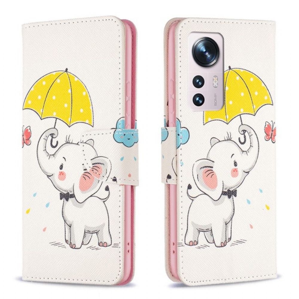 Folio-hoesje voor Xiaomi 12 / 12X Baby Olifant