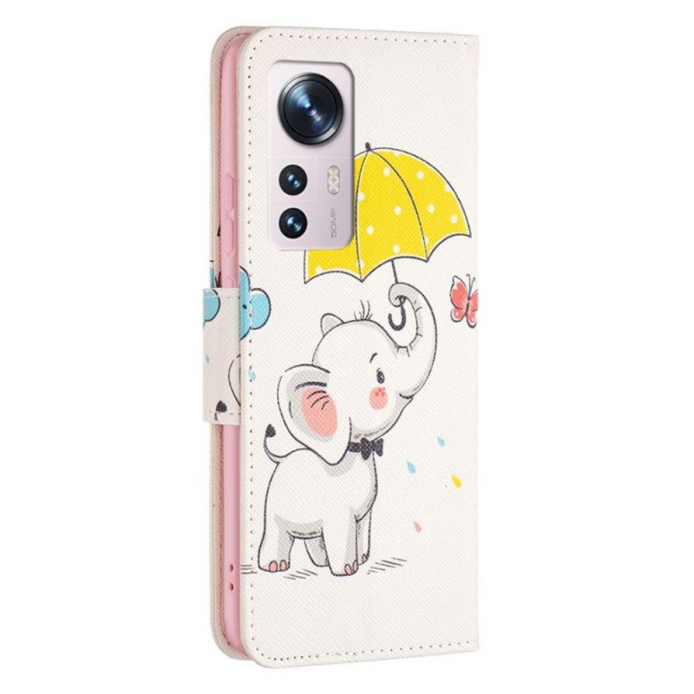 Folio-hoesje voor Xiaomi 12 / 12X Baby Olifant