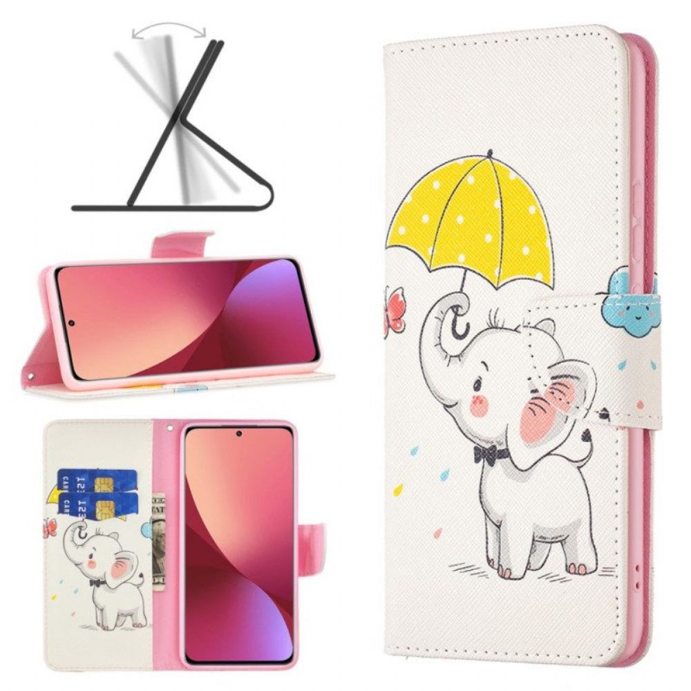 Folio-hoesje voor Xiaomi 12 / 12X Baby Olifant