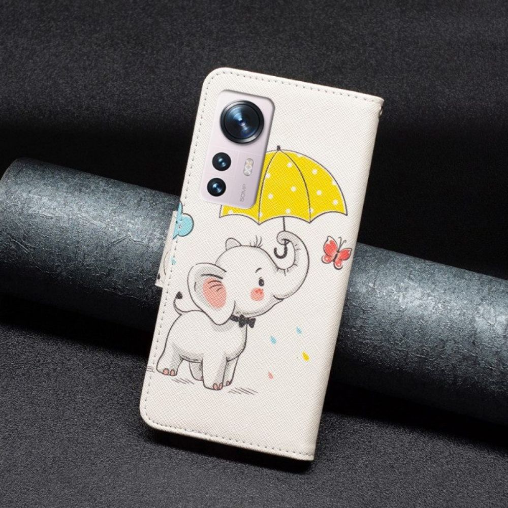 Folio-hoesje voor Xiaomi 12 / 12X Baby Olifant