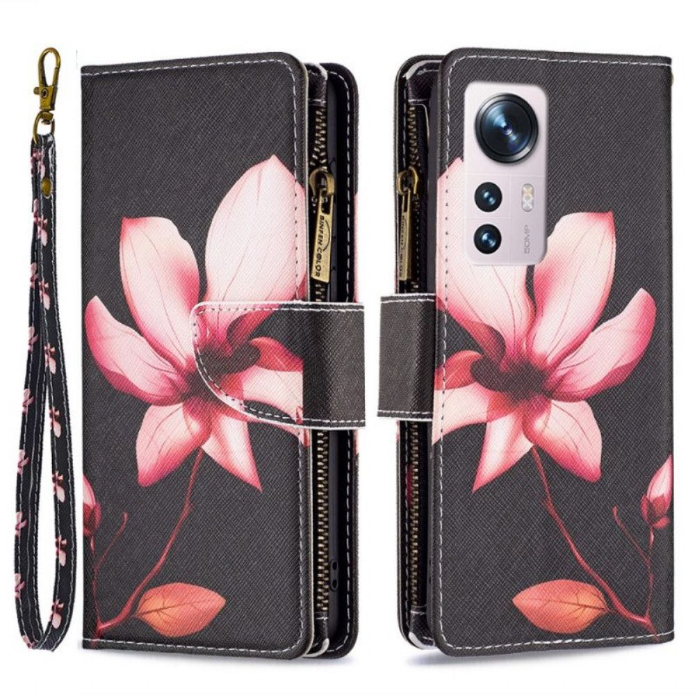 Folio-hoesje voor Xiaomi 12 / 12X Bloemzak Met Ritssluiting