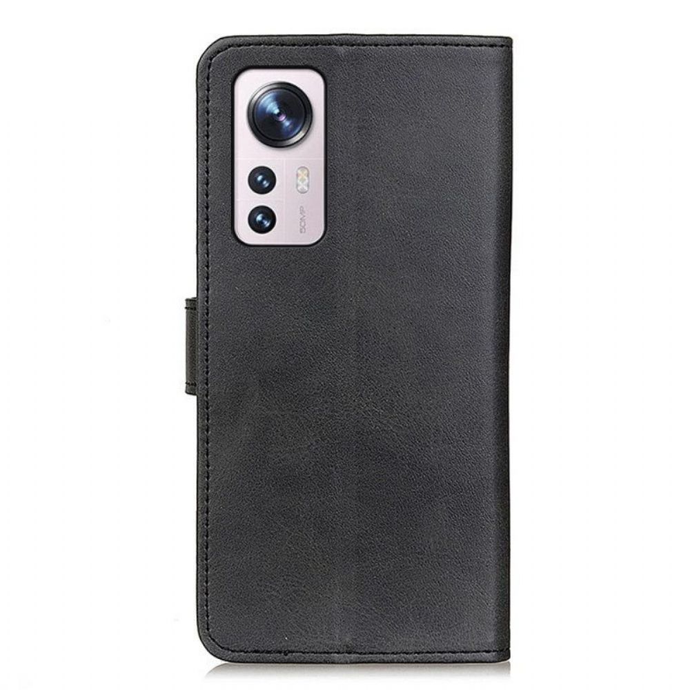 Folio-hoesje voor Xiaomi 12 / 12X Retro Mat Leereffect