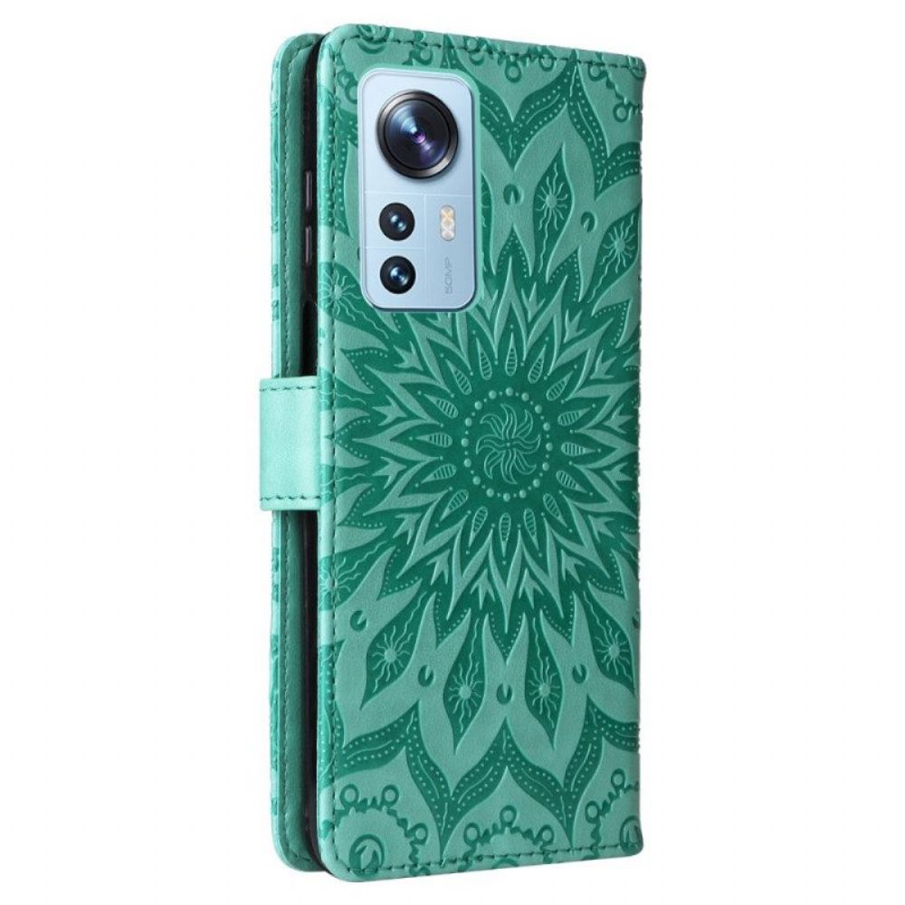 Folio-hoesje voor Xiaomi 12 Lite Mandala Zon Met Lanyard