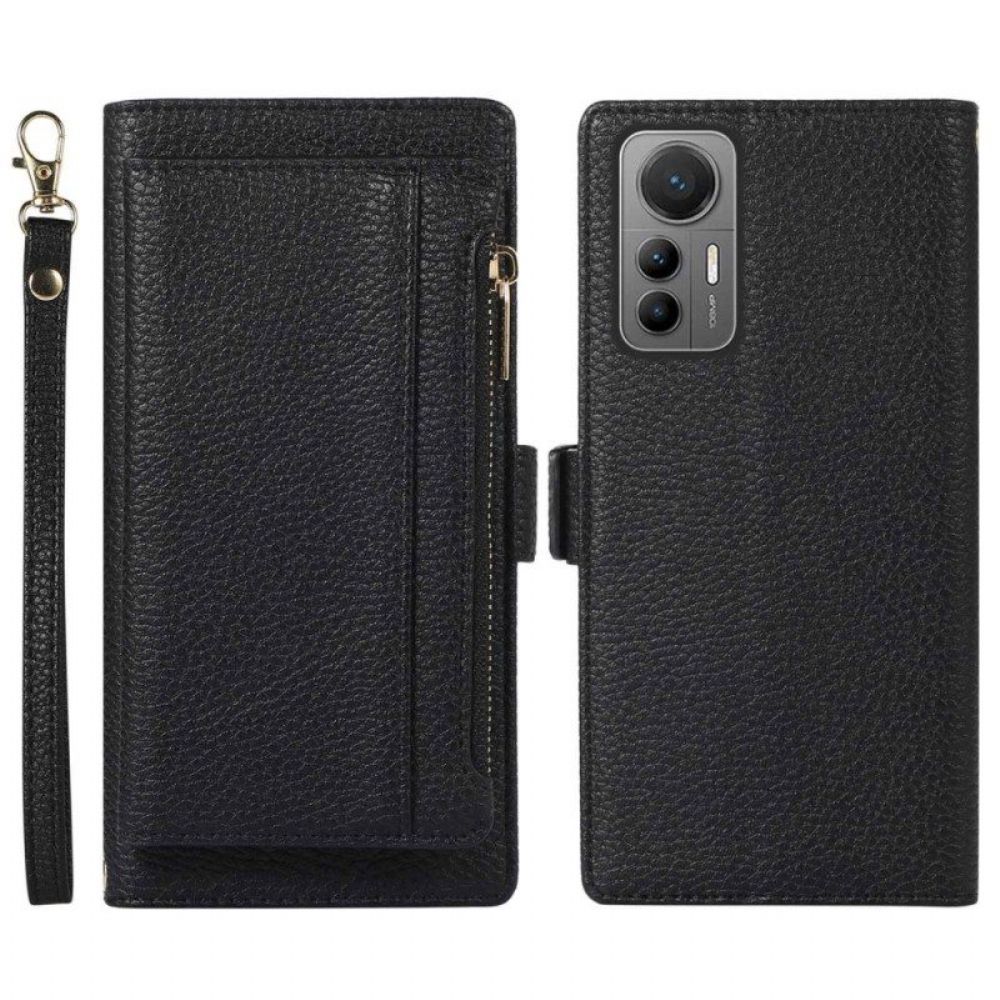 Folio-hoesje voor Xiaomi 12 Lite Portemonnee Leren Afneembare Portemonnee En Lanyard