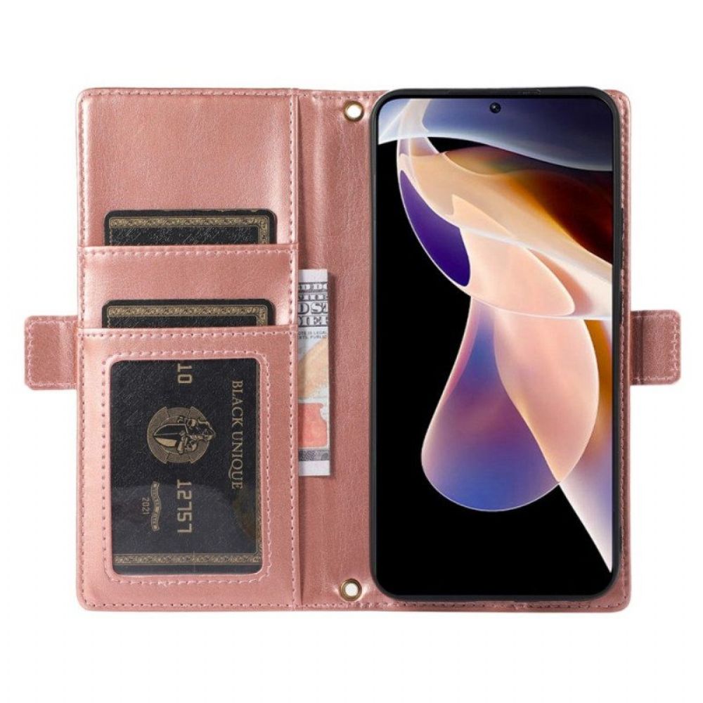 Folio-hoesje voor Xiaomi 12 Lite Portemonnee Leren Afneembare Portemonnee En Lanyard