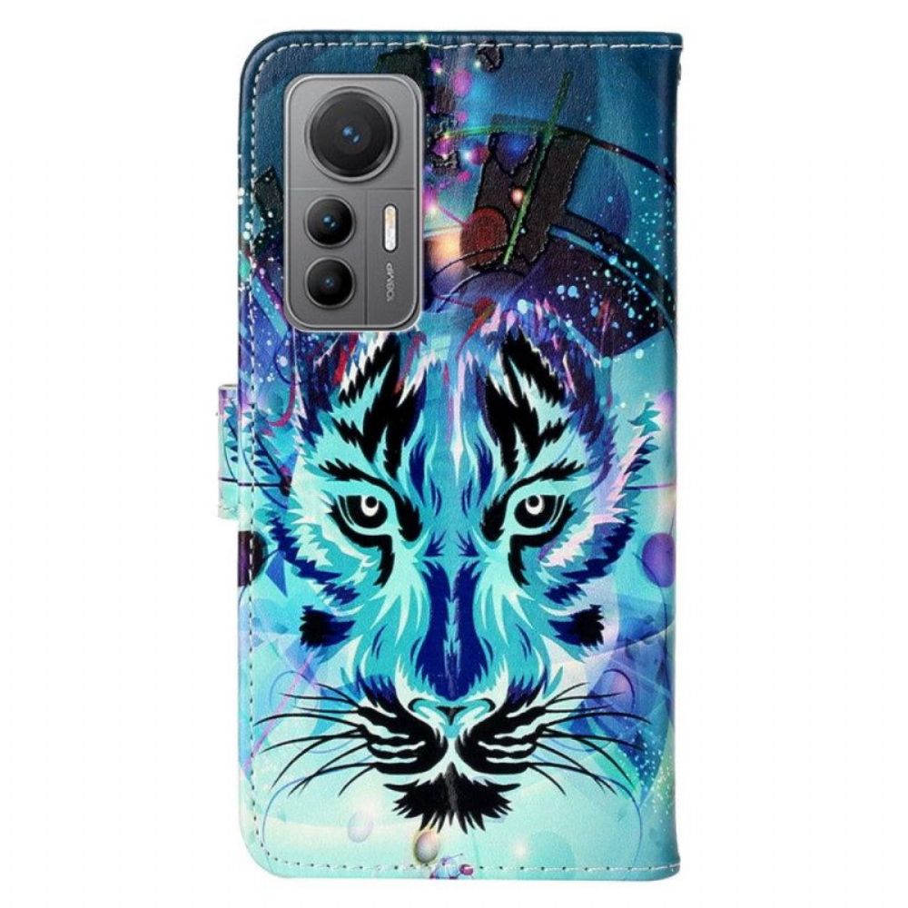 Folio-hoesje voor Xiaomi 12 Lite Tijger Met Lanyard