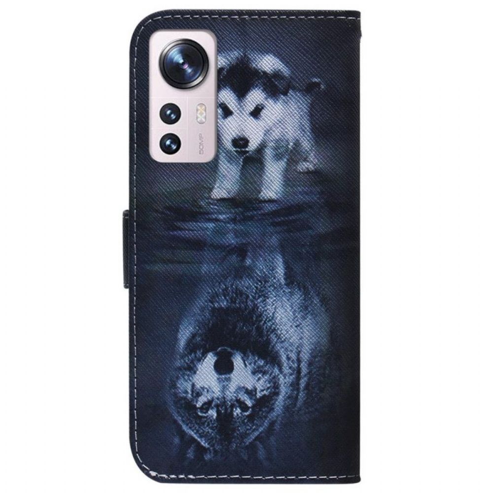 Folio-hoesje voor Xiaomi 12 Pro Puppy-droom