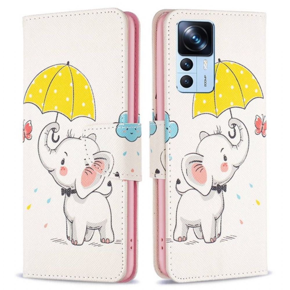 Folio-hoesje voor Xiaomi 12T / 12T Pro Baby Olifant