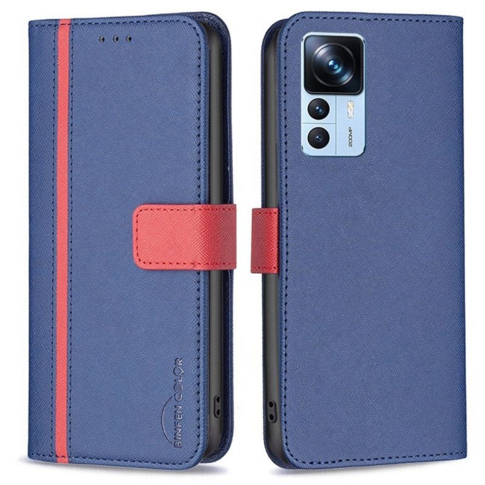 Folio-hoesje voor Xiaomi 12T / 12T Pro Tweekleurige Binfen-kleur