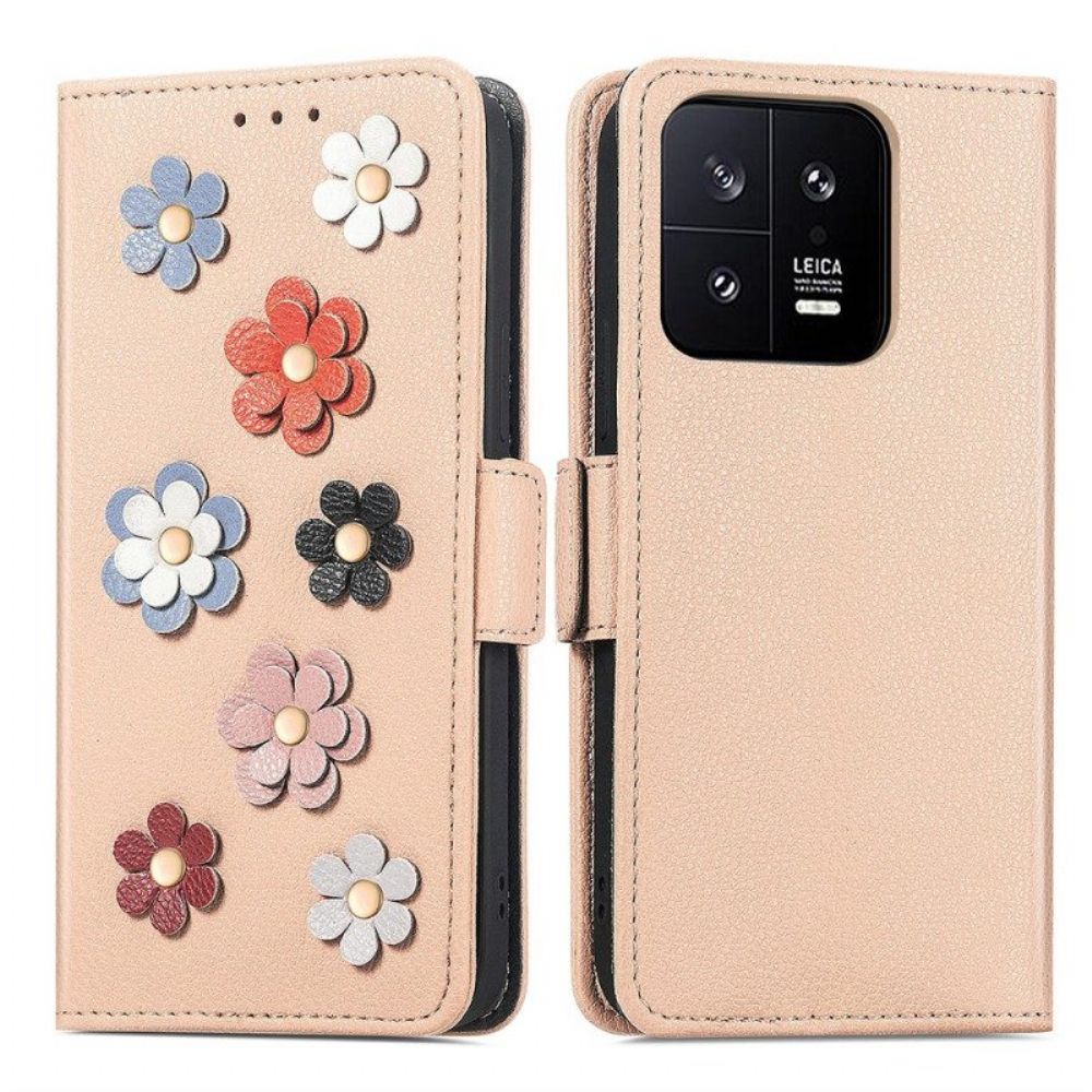 Folio-hoesje voor Xiaomi 13 Decoratieve Bloemen