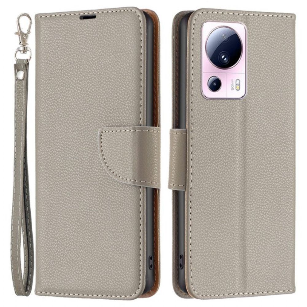 Folio-hoesje voor Xiaomi 13 Lite Lychee Schuine Sluiting