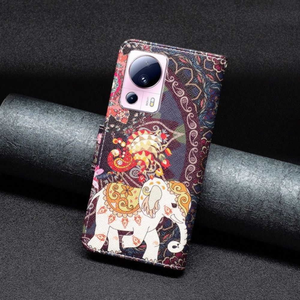 Folio-hoesje voor Xiaomi 13 Lite Stammen Olifant