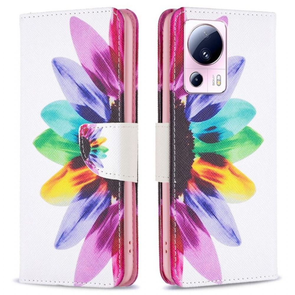 Folio-hoesje voor Xiaomi 13 Lite Waterverf Bloem