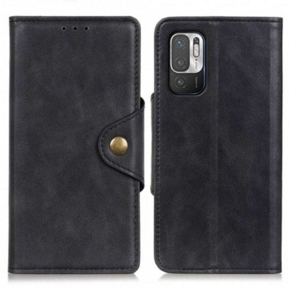 Folio-hoesje voor Xiaomi Redmi Note 10 5G Knoop Van Imitatieleer