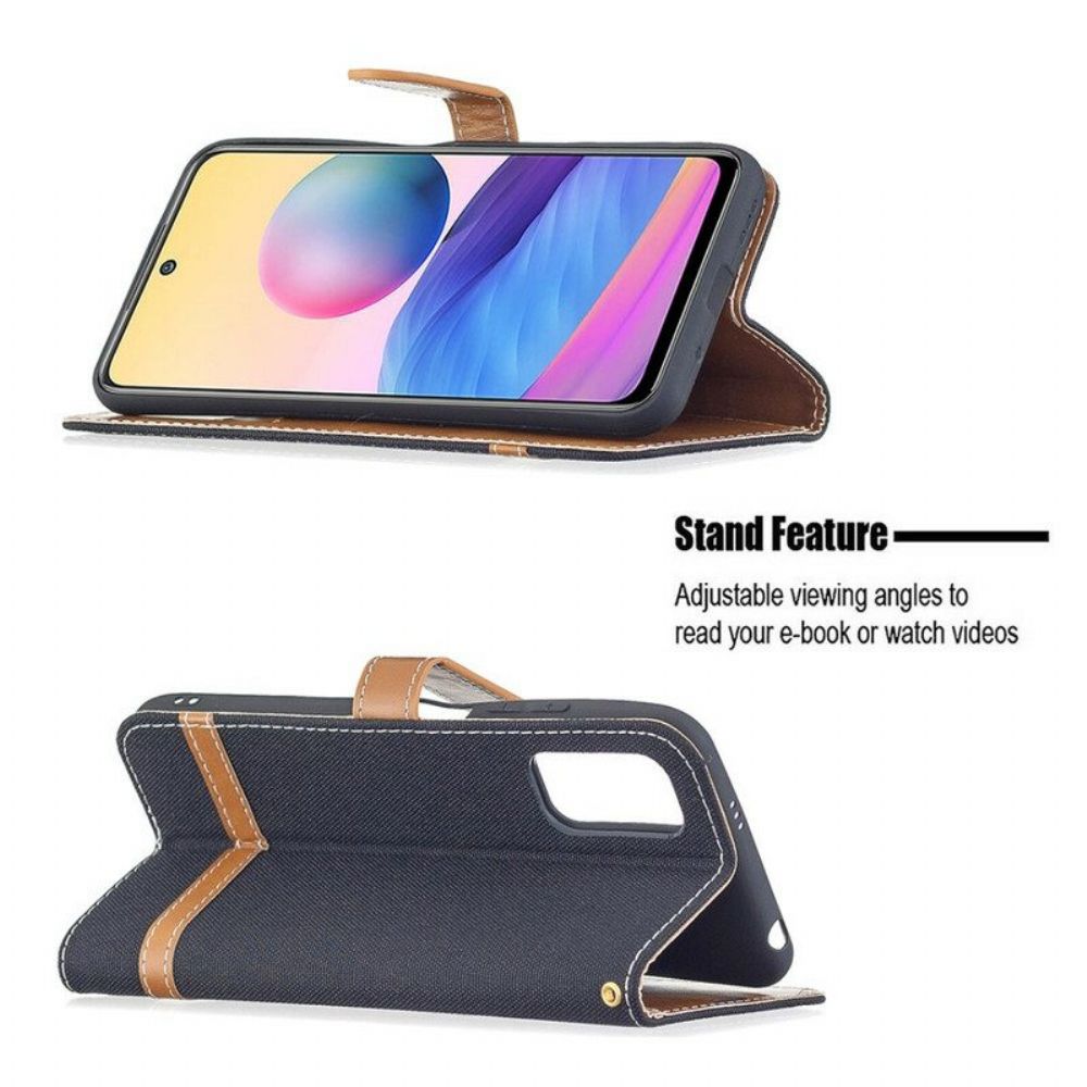 Folio-hoesje voor Xiaomi Redmi Note 10 5G Met Ketting Band Stof