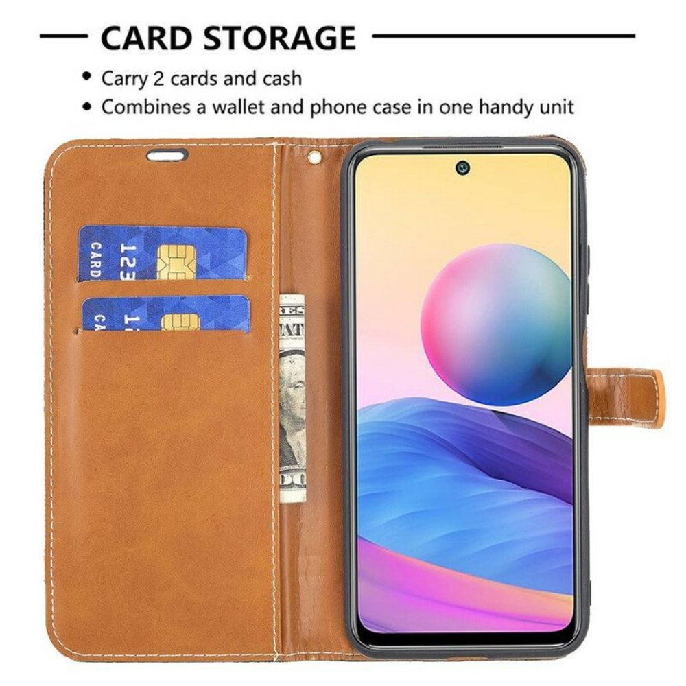 Folio-hoesje voor Xiaomi Redmi Note 10 5G Met Ketting Band Stof