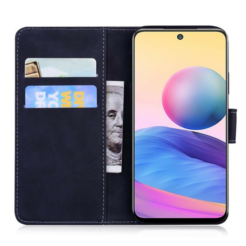 Folio-hoesje voor Xiaomi Redmi Note 10 5G Vintage Naaien