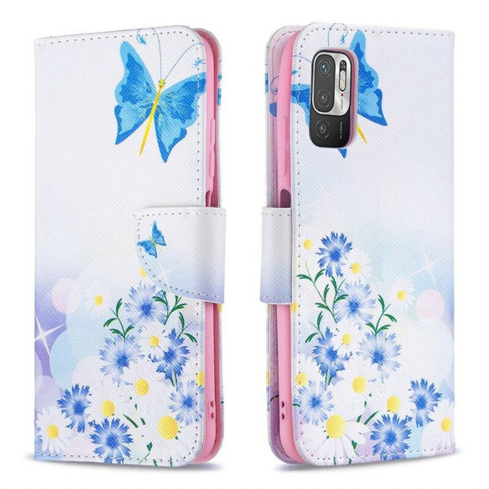 Folio-hoesje voor Xiaomi Redmi Note 10 5G Vlinders En Bloemen