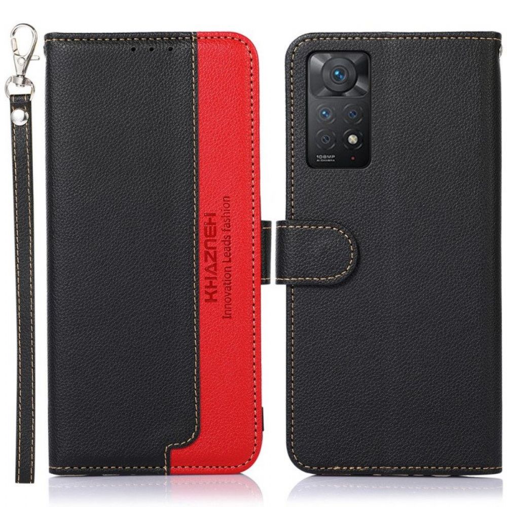 Folio-hoesje voor Xiaomi Redmi Note 11 Pro / 11 Pro 5G Lychee-stijl Rfid Khazneh