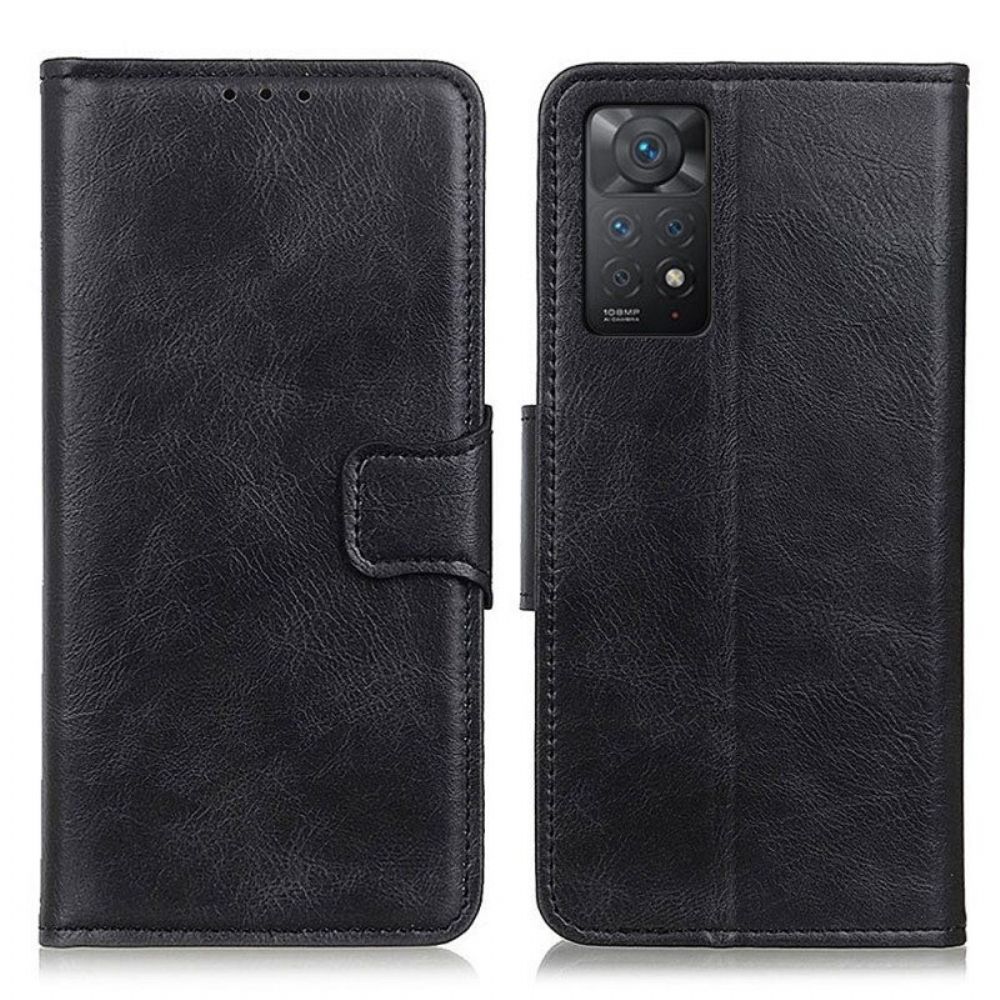 Folio-hoesje voor Xiaomi Redmi Note 11 Pro / 11 Pro 5G Omkeerbare Sluiting Met Leereffect