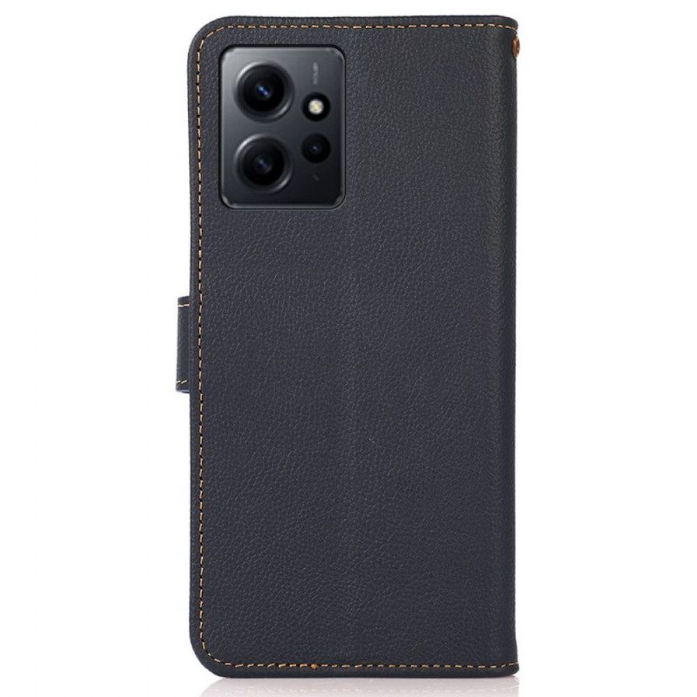 Folio-hoesje voor Xiaomi Redmi Note 12 4G Echt Leer Khazneh Rfid